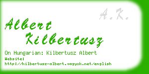 albert kilbertusz business card